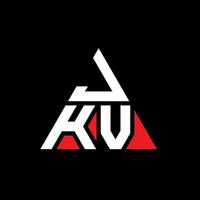 JKV triangle letter logo design with triangle shape. JKV triangle logo design monogram. JKV triangle vector logo template with red color. JKV triangular logo Simple, Elegant, and Luxurious Logo.