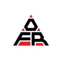 ofr diseño de logotipo de letra triangular con forma de triángulo. ofr monograma de diseño de logotipo de triángulo. ofr plantilla de logotipo de vector de triángulo con color rojo. ofr logotipo triangular logotipo simple, elegante y lujoso.