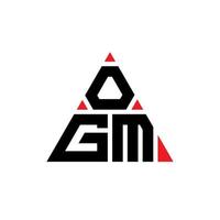 diseño de logotipo de letra triangular ogm con forma de triángulo. monograma de diseño de logotipo de triángulo ogm. plantilla de logotipo de vector de triángulo ogm con color rojo. logo triangular ogm logo simple, elegante y lujoso.