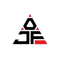 diseño de logotipo de letra triangular ojf con forma de triángulo. monograma de diseño del logotipo del triángulo ojf. plantilla de logotipo de vector de triángulo ojf con color rojo. logo triangular ojf logo simple, elegante y lujoso.