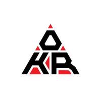 okr diseño de logotipo de letra triangular con forma de triángulo. monograma de diseño de logotipo de triángulo okr. plantilla de logotipo de vector de triángulo okr con color rojo. logotipo triangular okr logotipo simple, elegante y lujoso.