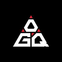 OGQ triangle letter logo design with triangle shape. OGQ triangle logo design monogram. OGQ triangle vector logo template with red color. OGQ triangular logo Simple, Elegant, and Luxurious Logo.