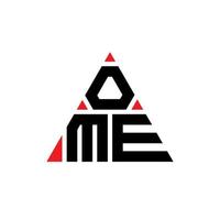 ome diseño de logotipo de letra triangular con forma de triángulo. monograma de diseño de logotipo de triángulo ome. Plantilla de logotipo de vector de triángulo ome con color rojo. ome logotipo triangular logotipo simple, elegante y lujoso.