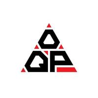 diseño de logotipo de letra triangular oqp con forma de triángulo. monograma de diseño de logotipo de triángulo oqp. plantilla de logotipo de vector de triángulo oqp con color rojo. logotipo triangular oqp logotipo simple, elegante y lujoso.