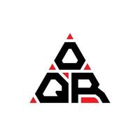 diseño de logotipo de letra triangular oqr con forma de triángulo. monograma de diseño del logotipo del triángulo oqr. plantilla de logotipo de vector de triángulo oqr con color rojo. logotipo triangular oqr logotipo simple, elegante y lujoso.