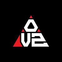 OVZ triangle letter logo design with triangle shape. OVZ triangle logo design monogram. OVZ triangle vector logo template with red color. OVZ triangular logo Simple, Elegant, and Luxurious Logo.
