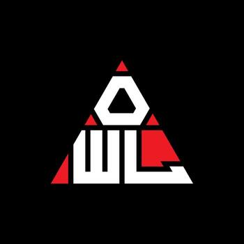 OWL triangle letter logo design with triangle shape. OWL triangle logo design monogram. OWL triangle vector logo template with red color. OWL triangular logo Simple, Elegant, and Luxurious Logo.