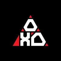 OXO triangle letter logo design with triangle shape. OXO triangle logo design monogram. OXO triangle vector logo template with red color. OXO triangular logo Simple, Elegant, and Luxurious Logo.