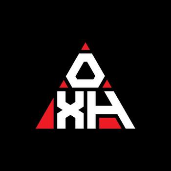 diseño de logotipo de letra triangular oxh con forma de triángulo. monograma de diseño del logotipo del triángulo oxh. plantilla de logotipo de vector de triángulo oxh con color rojo. logotipo triangular oxh logotipo simple, elegante y lujoso.