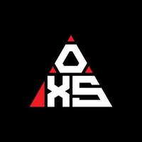 OXS triangle letter logo design with triangle shape. OXS triangle logo design monogram. OXS triangle vector logo template with red color. OXS triangular logo Simple, Elegant, and Luxurious Logo.
