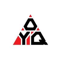 OYQ triangle letter logo design with triangle shape. OYQ triangle logo design monogram. OYQ triangle vector logo template with red color. OYQ triangular logo Simple, Elegant, and Luxurious Logo.