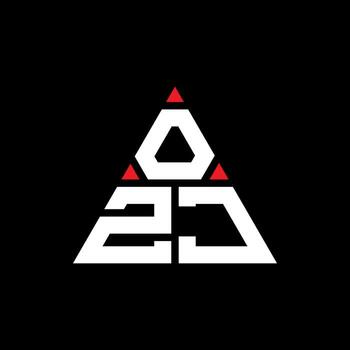 OZJ triangle letter logo design with triangle shape. OZJ triangle logo design monogram. OZJ triangle vector logo template with red color. OZJ triangular logo Simple, Elegant, and Luxurious Logo.