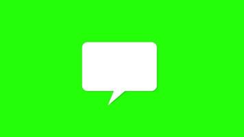 animatie chat cartoon icoon op groen scherm. zet je woorden in de vorm video