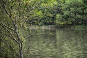 Beautiful nature on the banks of Western Morava river in Serbia photo