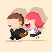 Businessman and Businesswoman ,Character cartoon design vector