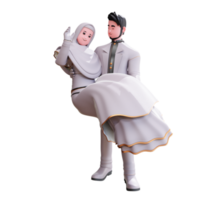 illustration de couple de mariage de personnage 3d png