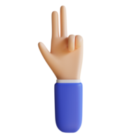 3D-Geste mit drei Fingern png