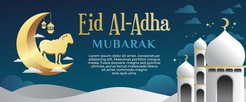 Eid Al Adha Mubarak islamic background vector