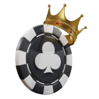 Casino club Chip with crown 3D Design Elements png