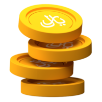ícone 3d de pilha de moedas rial para ilustração de finanças ou negócios png
