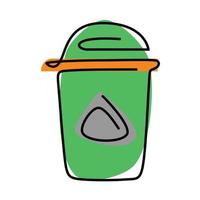 Flat simple cartoon style of a Trash bin icon vector symbol. Environtmental and ecological concept design.