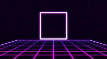 Retro Sci Fi Background Futuristic Grid landscape of the 80s photo