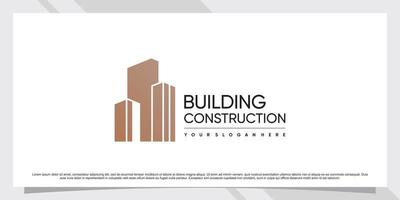 Building logo design for business construction with creative concept Premium Vector