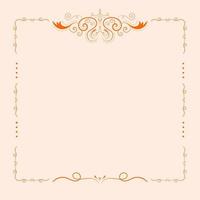 Calligraphic Decorative frame rectangular background with Ornamental golden design, vintage border frame vector