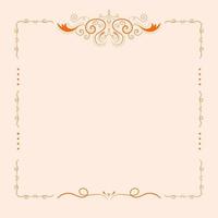 Calligraphic Decorative frame rectangular background with Ornamental golden design, vintage border frame vector