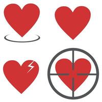 Heart icon set vector simple