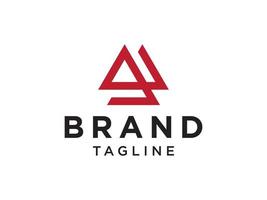 letra triangular roja abstracta un logotipo. elemento de plantilla de diseño de logotipo de vector plano