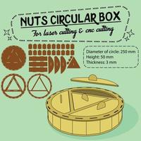 nuts box for laser cutting and cnc cutting vector