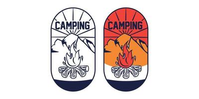 plantilla de logotipo de aventura de camping retro vintage vector