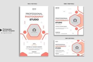 Abstract photography studio social media and web banner vector