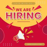 We are hiring, Hiring Job recruitment banner , Job vacancy vector