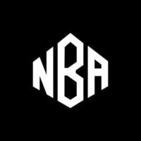 NBA letter logo design with polygon shape. NBA polygon and cube shape logo design. NBA hexagon vector logo template white and black colors. NBA monogram, business and real estate logo.