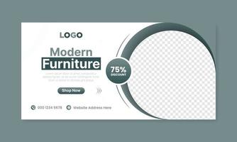 Modern furniture web banner template,social media and web advertising. vector