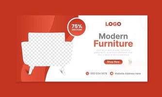 Modern furniture web banner template,social media and web advertising. vector