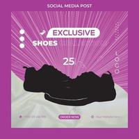 Plantilla de diseño de banner y publicación en redes sociales de productos de marca de zapatos de moda deportiva moderna. vector