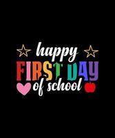 Happy first day school flat design vector