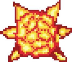 Printexplosion pixel art, Video game explosion animation flame pixel art. vector