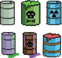 oil barrel pixel art. vector