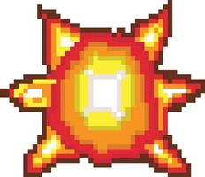 Printexplosion pixel art, Video game explosion animation flame pixel art. vector