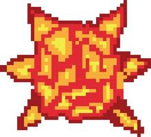 Printexplosion pixel art, Video game explosion animation flame pixel art. vector