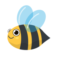 gelbe und schwarze niedliche Cartoonbiene, die Herz hält png