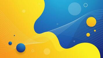 fondo fluido abstracto con color azul y amarillo. ilustración vectorial vector