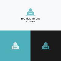 plantilla de diseño plano de icono de logotipo de edificios vector