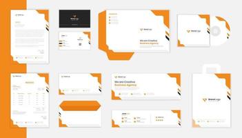 Modern corporate Stationery design set, business letterhead design, folder design vector