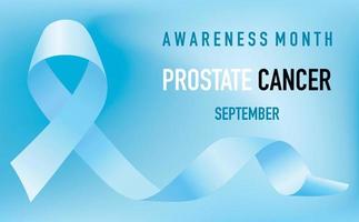 el lazo azul como símbolo de la concientización sobre el cáncer de próstata se celebra en septiembre. pancarta, cartel. ilustración vectorial vector