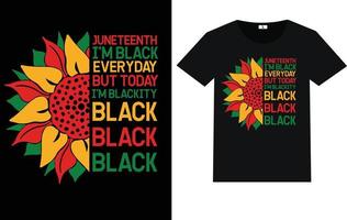 Trendy Juneteenth day typography and graphic t shirt design vector